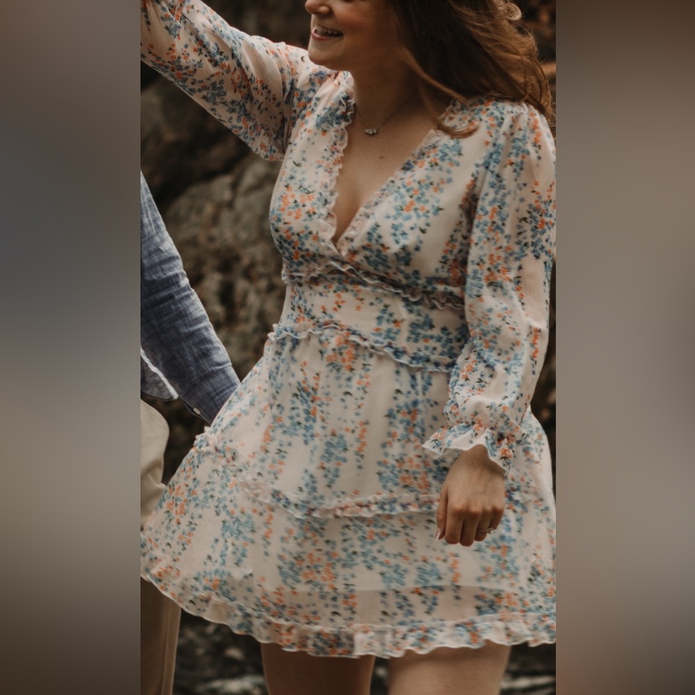 Floral Print Long Sleeve Dress